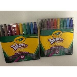 (2) Crayola Mini Twistables Crayons 10-count pack Dandelion Retired 2012